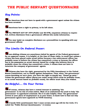 Public Servant Questionnaire