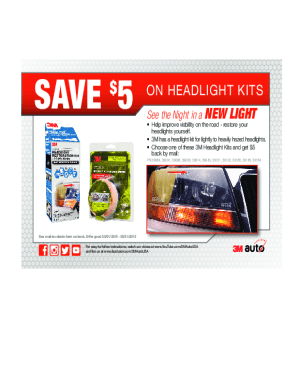 3M Headlight Kit Mail-In Rebate Form