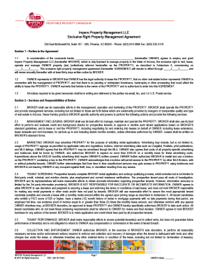 Exclusive Right Property Management Agreement