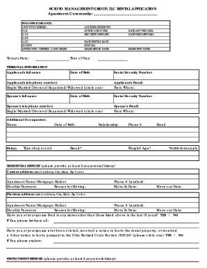 Scioto Management Group Rental Application