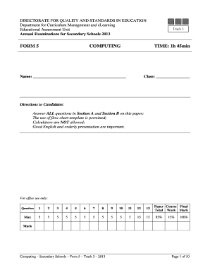 Form 5 Computing Annual Examination