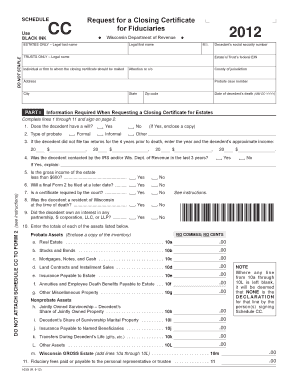 Wisconsin Closing Certificate Request