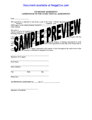 Co-Signer Agreement for Lease