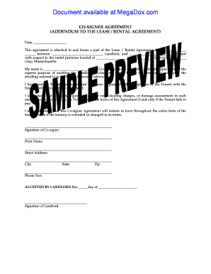 Co-Signer Agreement for Lease