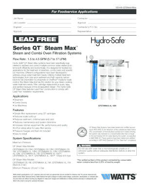 QT Steam Max Filtration System Application Form