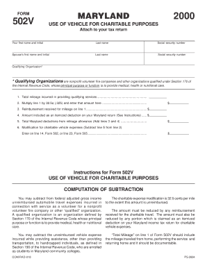 Maryland Form 502V