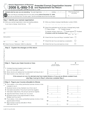 Illinois Amended Exempt Organization Income Tax Return