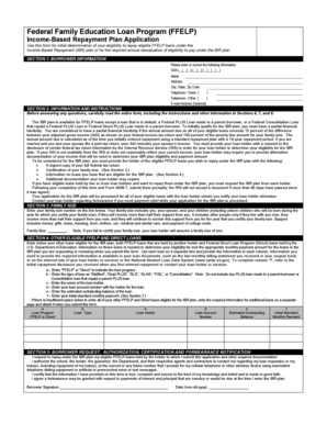 Federal Family Education Loan Program Income-Based Repayment Plan Application