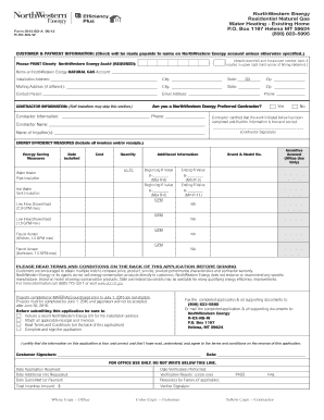 NorthWestern Energy Water Heating Incentive Application