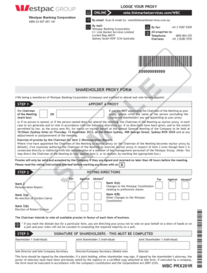 Westpac Shareholder Proxy Form