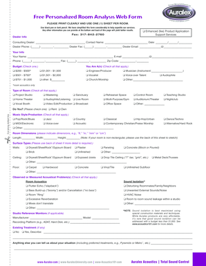 Room Acoustics Analysis Form