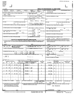 HCFA-1500 Medical Claim Form