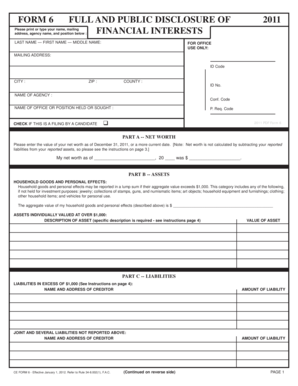 Florida Financial Interest Disclosure Form