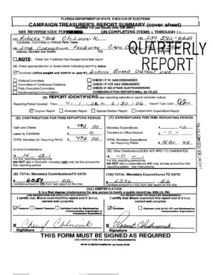 Florida Campaign Treasurer's Report