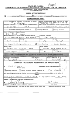Florida Campaign Treasurer Appointment Form