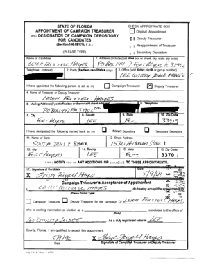 Florida Campaign Treasurer Appointment Form