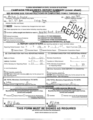 Florida Campaign Treasurer's Report