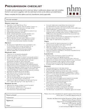 Academic Article Presubmission Checklist
