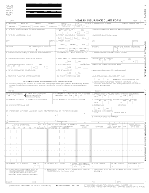 Pica Health Insurance Claim Form