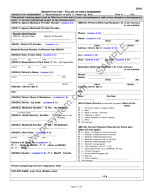 Recertification Follow Up OASIS Assessment