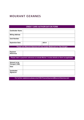 Credit Card Authorization Form