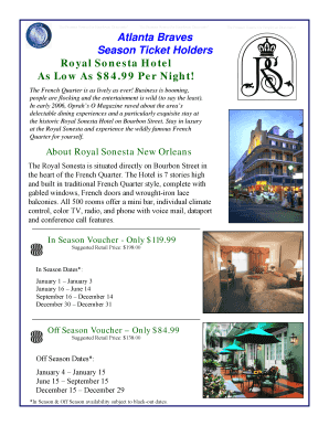 Royal Sonesta Hotel Reservation Voucher