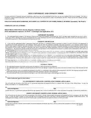 IEEE Copyright and Consent Form