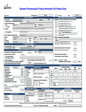 Pharmaceutical Product Information Form