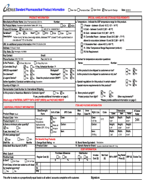 Pharmaceutical Product Information Form