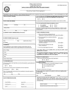 Albany County Civil Service Exam Application
