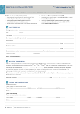 Coronation Debit Order Application Form