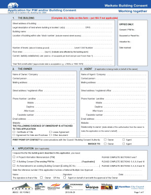 Building Consent Application Form