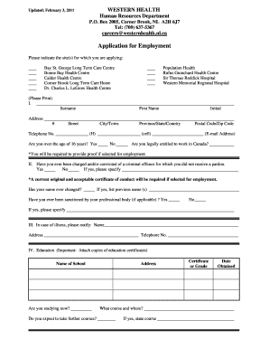 Application for Employment