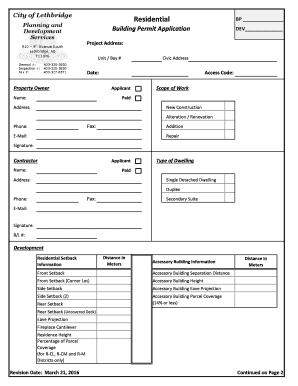 Residential Building Permit Application