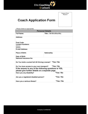 Coach Application Form