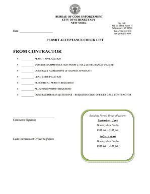 Schenectady Building Permit Application
