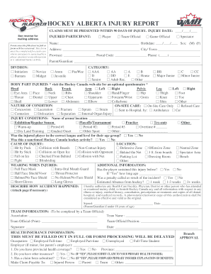 Hockey Alberta Injury Report Form