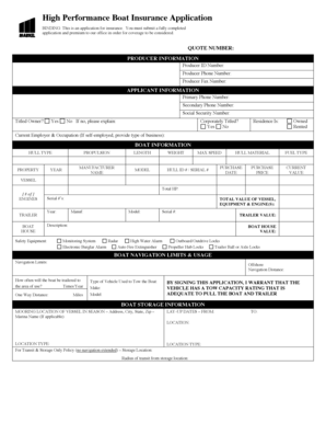 High Performance Boat Insurance Application