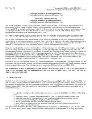 FCC Form 500 Funding Commitment Adjustment Request