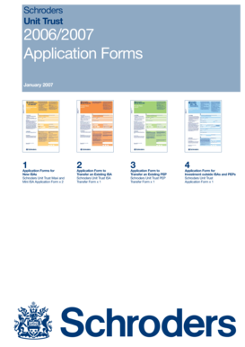 Schroders Unit Trust Application Form