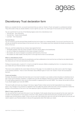 Discretionary Trust Declaration Form