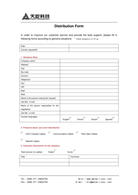 Distribution Form