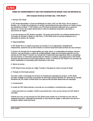 TERMO DE CONSENTIMENTO E USO PARA RESIDENTES NO BRASIL