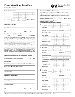 Prescription Drug Claim Form
