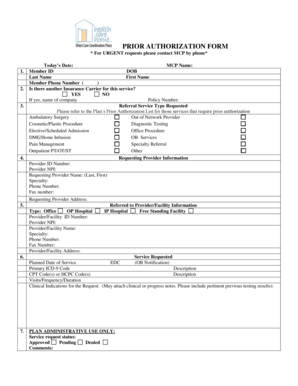 Prior Authorization Form