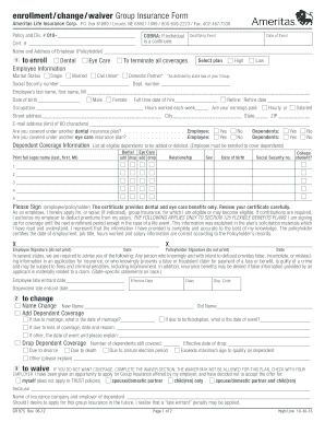Ameritas Group Insurance Enrollment Form