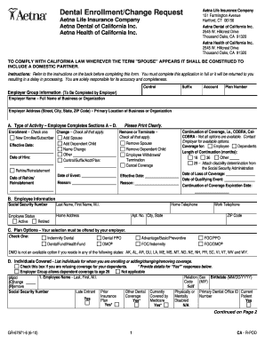 California Dental Enrollment Form