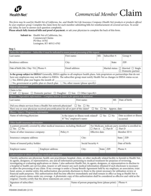 Commercial Member Claim Form