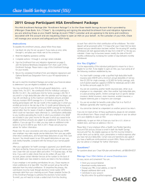 Chase Health Savings Account Enrollment Form