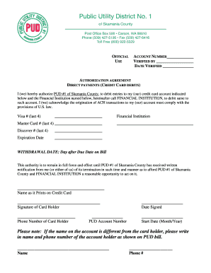 Authorization Agreement for Direct Payments